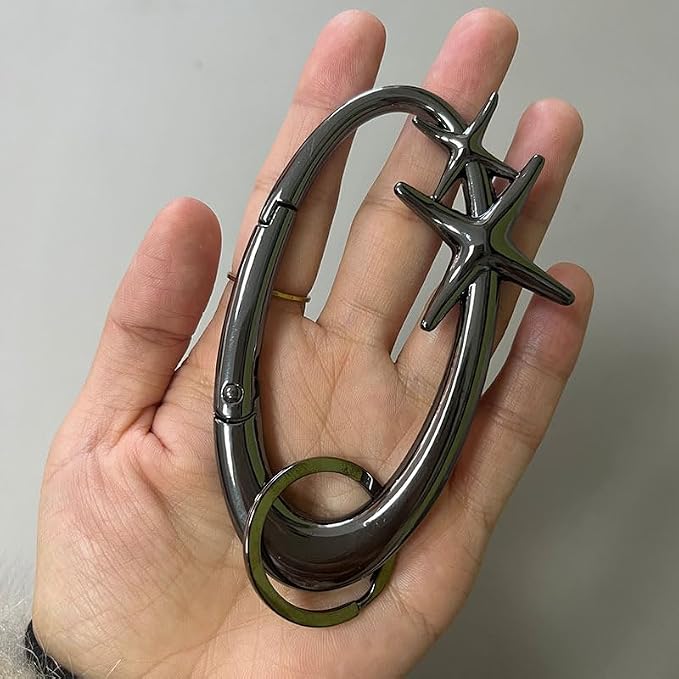 Y2K Cute Star Carabiner Keychain Cool Belt Loop Clip Starlight Heavy Duty - Image 4