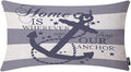 EKOBLA Nautical Pillow Covers Home is Wherever We Drop Our Anchor Waist Lumbar by EKOBLA