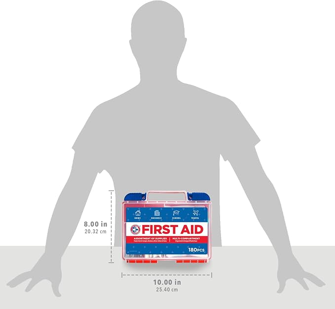 Be Smart Get Prepared 180 Piece First Aid Kit: Clean, Protect Minor Cuts - Image 7