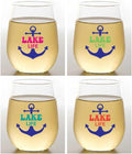 Set of 4 Shatterproof Designer 16 oz Plastic Wine Glasses MADE in the USA by Unknown