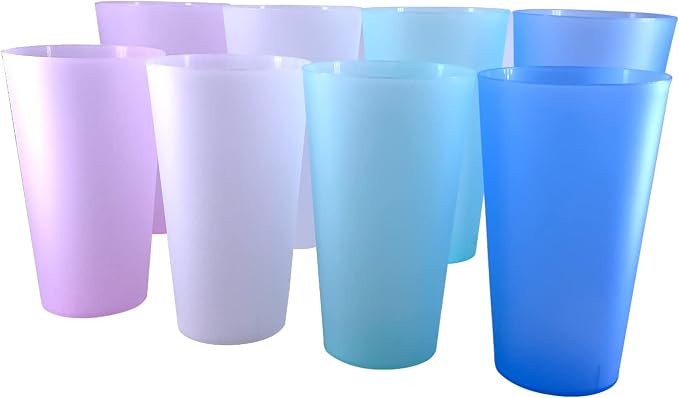AOYITE Large Plastic Cups Reusable - 32 oz Big Drinking Cups set of 8 - BPA by AOYITE