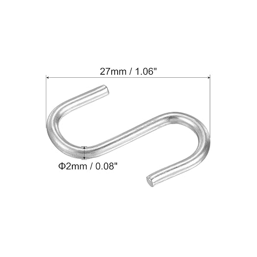 PATIKIL 1" S Shaped Hooks, 12 Pack Multipurpose S Hanging Hooks - Image 2