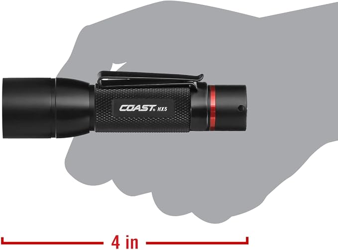 Coast HX5 410 Lumen LED Flashlight, Pure Beam Focusing, Slide Focus, Pocket Clip - Image 7
