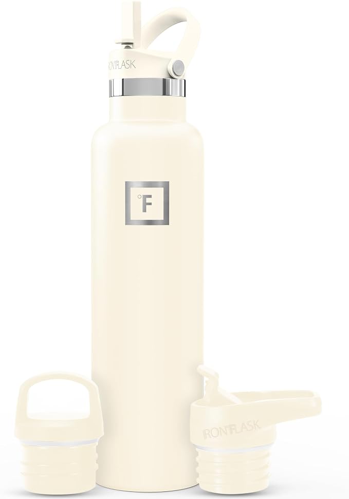 IRON °FLASK Camping & Hiking Hydration Flask - 24 oz Cashmere Cream by IronFlask