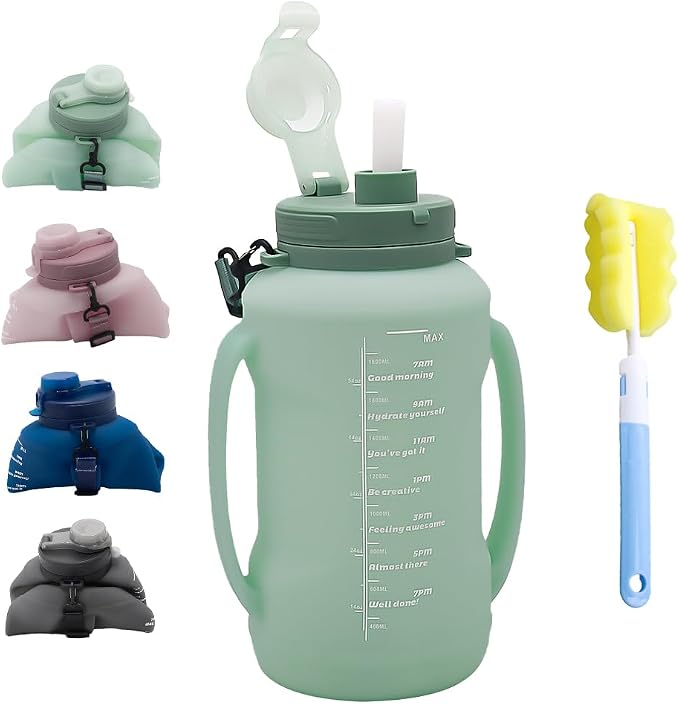 64oz Foldable Silicone Water Bottle by Unknown