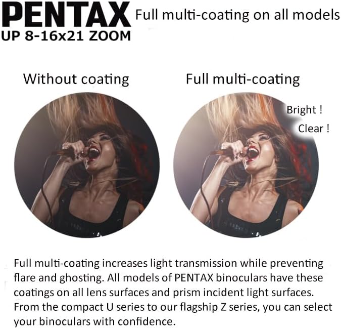 Pentax UP 8-16x21 Green Binoculars Fully-Multi Coating Zoom Tripod Socket - Image 6