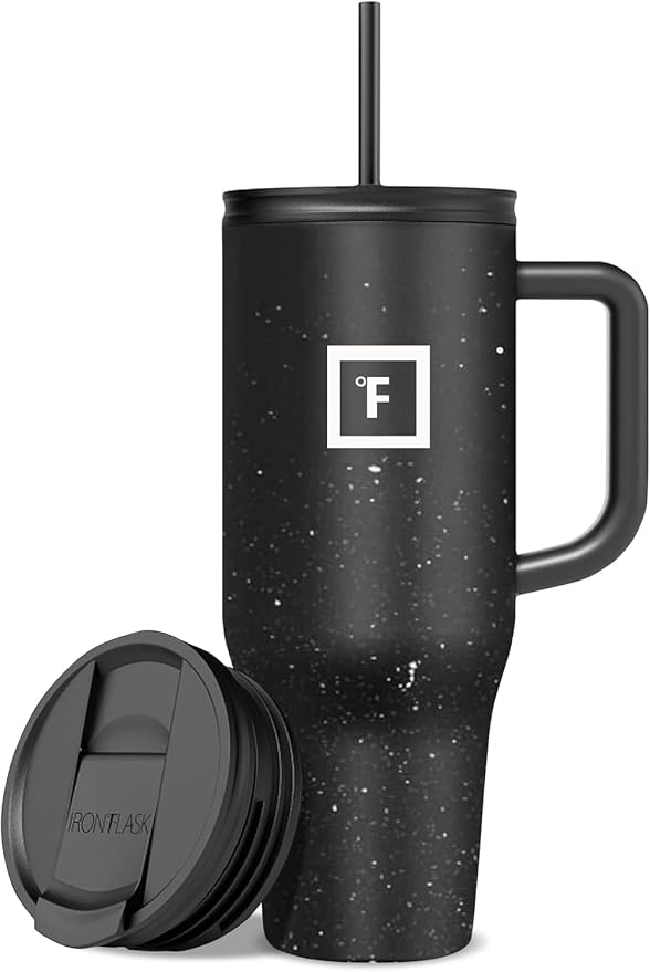 IRON °FLASK Co-Pilot Insulated Mug w/Straw & Flip Cap Lids by IronFlask