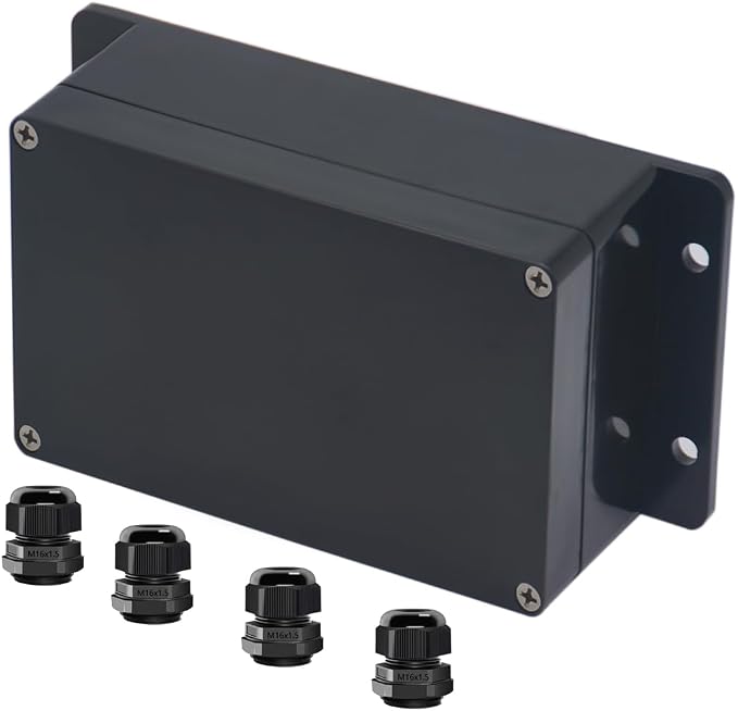 Project Box ABS Black Electrical Boxes IP65 Outdoor Waterproof Box Electronic by Raculety