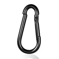 Black Carabiner, Heavy Duty Galvanized Steel Spring Snap Hook Carabiner Clips by High-PQ