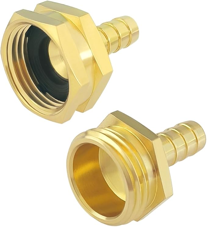 Hooshing 1/4" Garden Hose Repair Kit Male and Female Brass Hose Mender End - Image 4