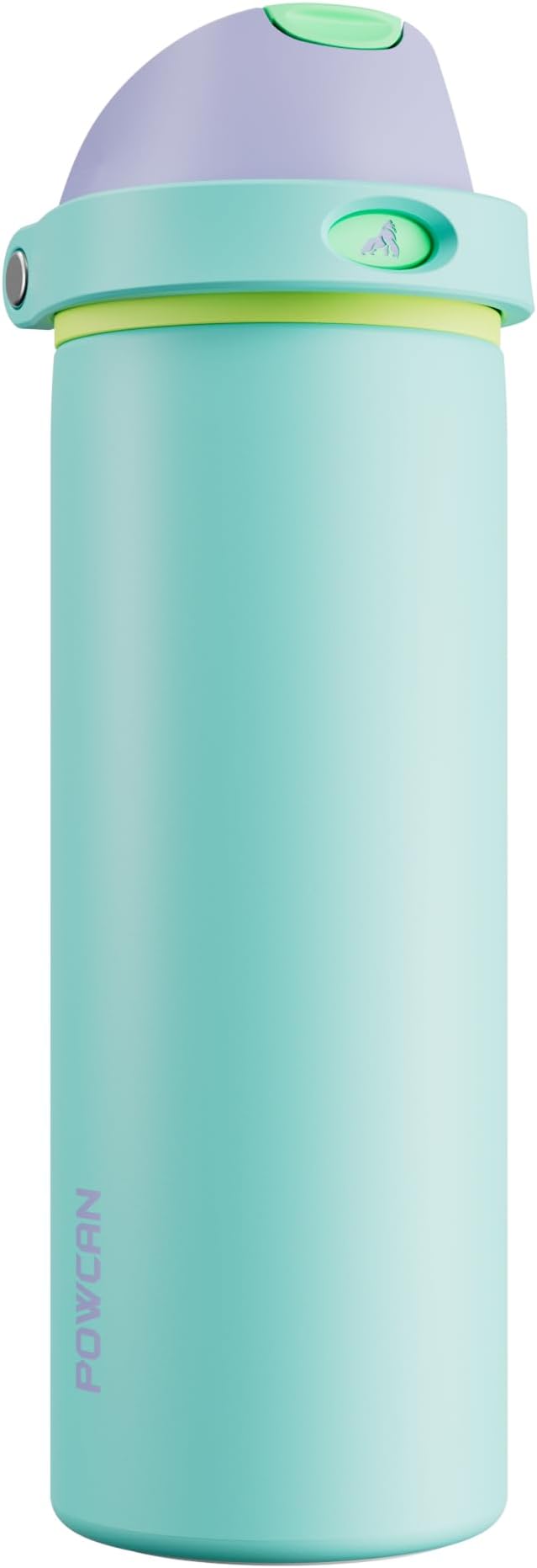 POWCAN 24 oz Insulated Water Bottle: 2-in-1 Push-Button Spout & Quick-Flip Straw by POWCAN