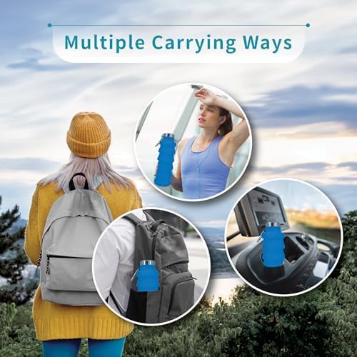 Collapsible Water Bottles 17oz, Odorless BPA-Free Silicone, Leak-Proof Foldable - Image 6
