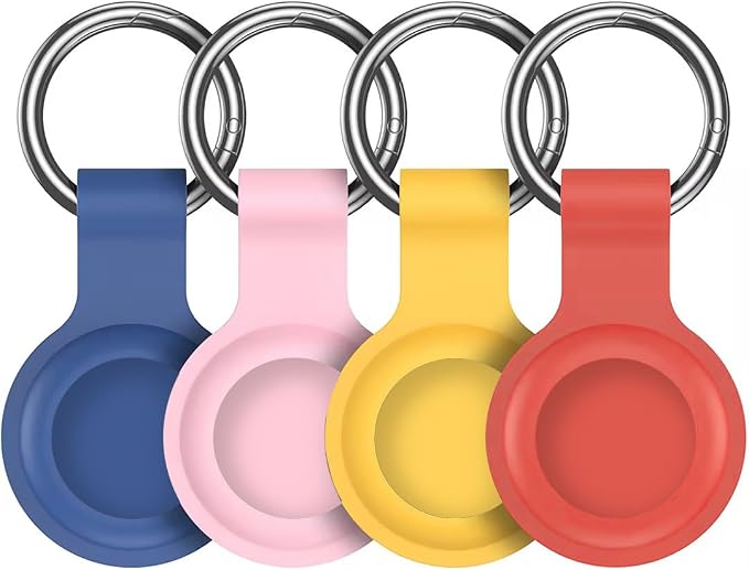 Compatible with AirTag Holder Case Keychain 4 Pack, - Image 8