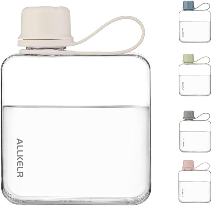 Portable Flat Water Bottle, BPA Free Reusable Tritan Plastic Travel Water - Image 3