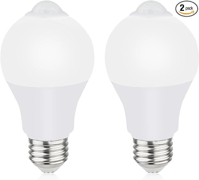 Motion Sensor Light Bulbs for Outdoor Indoor, 9W A19 Motion Detector Led Bulb by GREENIC