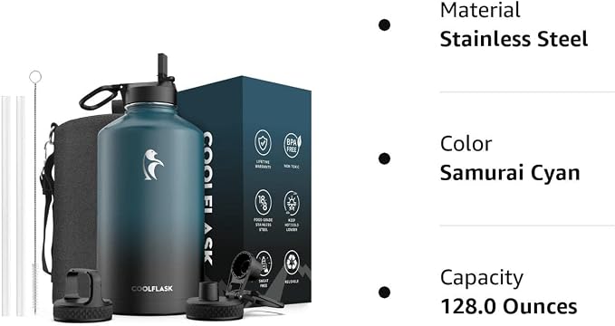 Coolflask 128 oz Gallon Water Bottle Insulated - Image 8