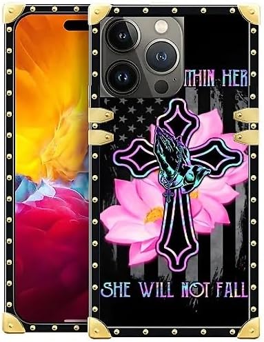 Compatible with iPhone 15 Pro Max Case, Praying Cross Hands Luxury Golden by Unknown