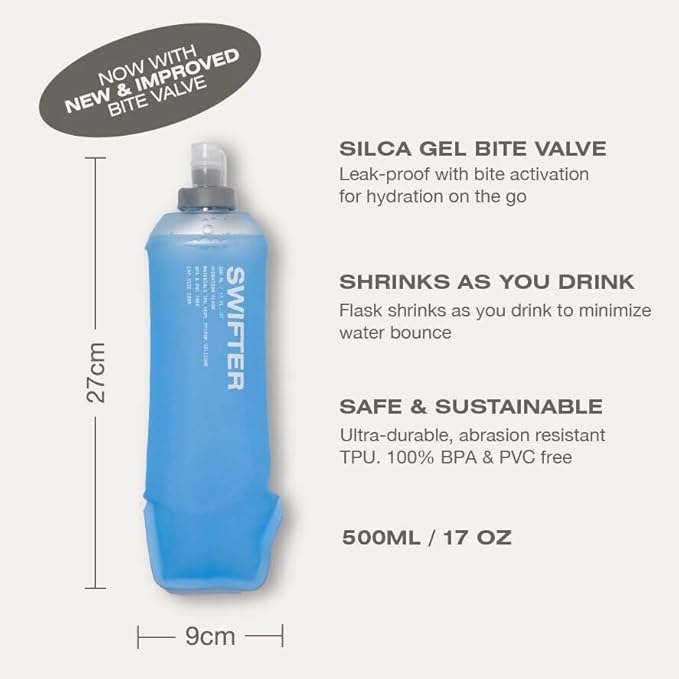 SWIFTER 2x Soft Flask 500ml | Running, Cycling Hydration Flask | Collapsible - Image 2