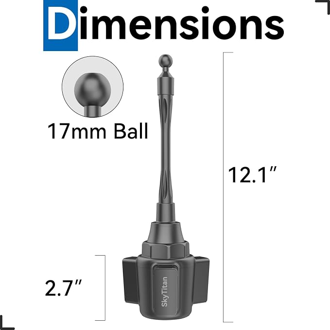 SkyTitanfor Garmin GPS Car Mount Cup Holder Replacement 17mm Ball Mount - Image 8