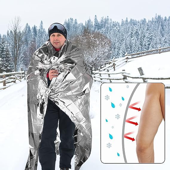 QIO CHUANG Emergency Mylar Thermal Blankets -Space Blanket Survival kit Camping - Image 7