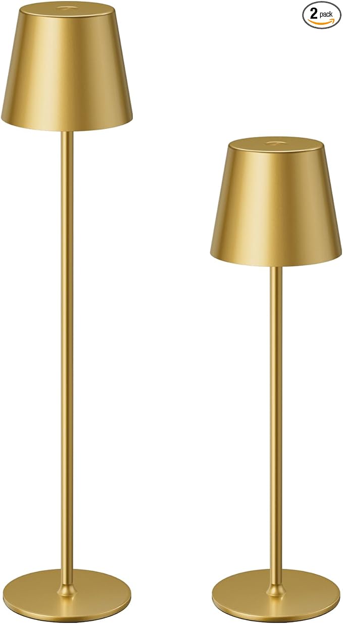 Kakanuo 20" Cordless Table Lamp Rechargeable Gold by KakanuoLightings
