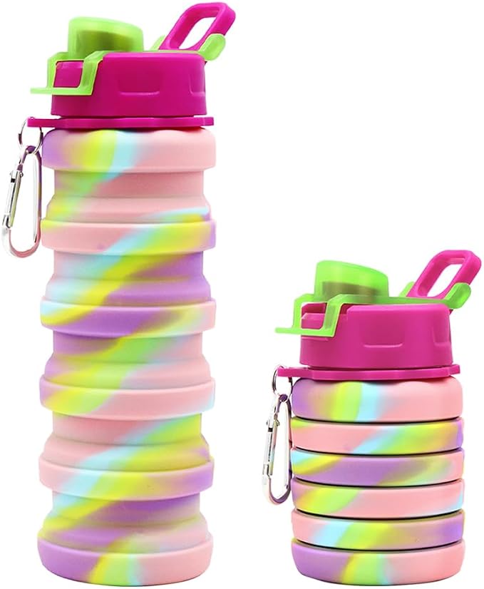 Silicone Collapsible Water Bottles, 16oz 500ml Portable Foldable Expandable - Image 9