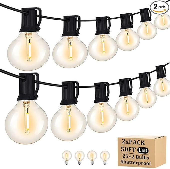 100FT Outdoor Patio Black String Lights by Unknown