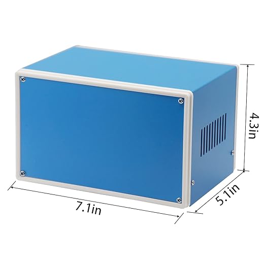 Zulkit Electronic Enclosures Blue Metal Enclosure Project Case DIY Box Junction - Image 2
