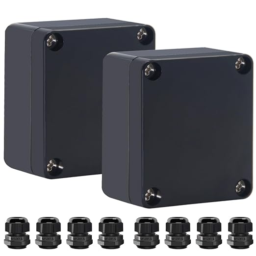 Junction Box IP65 Waterproof ABS Plastic Electrical Project Case Power Junction by Otdorpatio