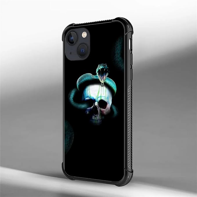 for iPhone 13 Mini Case, Skeleton Winding Snake Pattern Graphic Design Girl Boy - Image 7