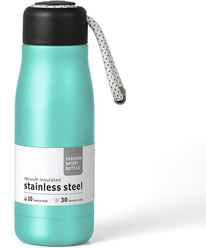 Dusgut 12 oz Stainless Steel Vacuum Insulated Bottle w/Strap Lid by Dusgut