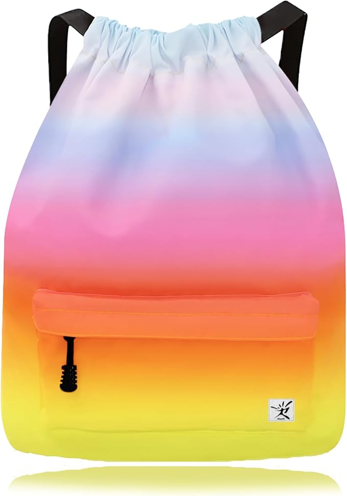 Waterproof Drawstring Bag, Gym Bag Sackpack Sports Beach Backpack by Risefit
