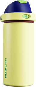POWCAN 18 oz Insulated Stainless Steel Water Bottle: 2-in-1 Push-Button Spout & by POWCAN