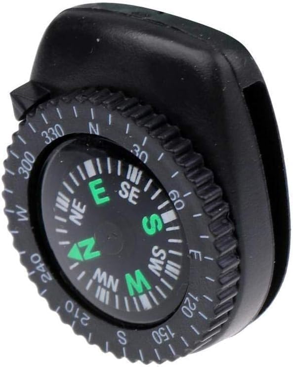Black Button Mini Survival Compass - Image 2