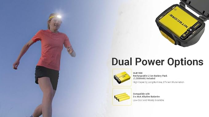 Nitecore UT27 MCT Pro 800 Lumen Running Headlamp USB-C Rechargeable Dual Power - Image 6