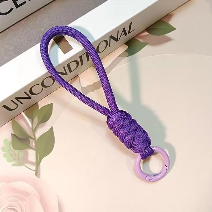 Colorful Braided Paracord Keychain, 12cm Length, Decorative Woven Rope Strap - Image 3