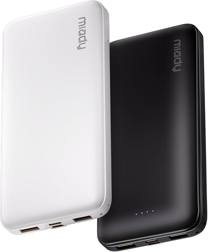 Miady 2-Pack Portable Charger, Slim 10000mAh Power Bank Travel Battery Pack 3 by Miady