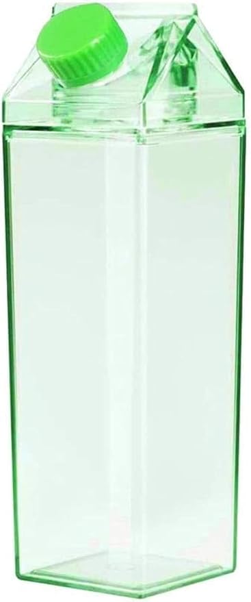Jinberry 1000ml/34oz Cute Leakproof Clear Milk Carton Water Bottle Portable by Unknown