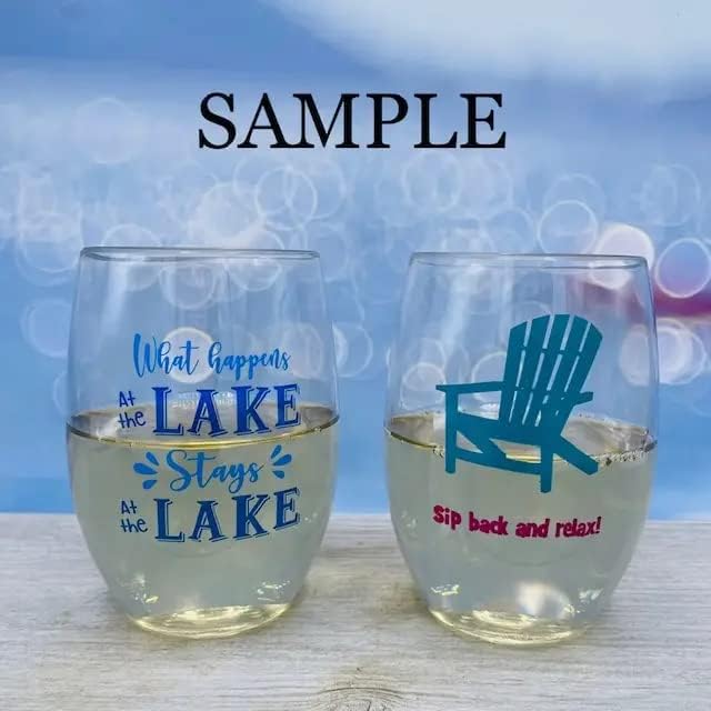 Wine-Oh! Set of 4 Shatterproof Designer 16 oz Plastic Wine Glasses MADE in the - Image 4