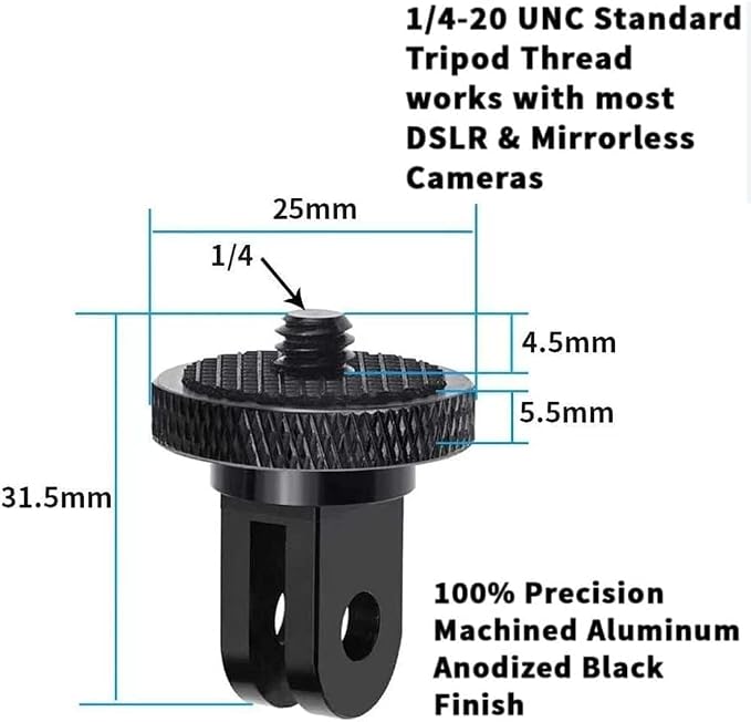 Aluminum Camera Tripod Adapter 1/4"-20 Conversion Adapter Mounts Compatible - Image 12
