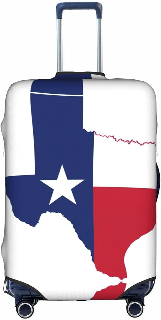 Texas State Flag Map Print Suitcase Covers by Unknown