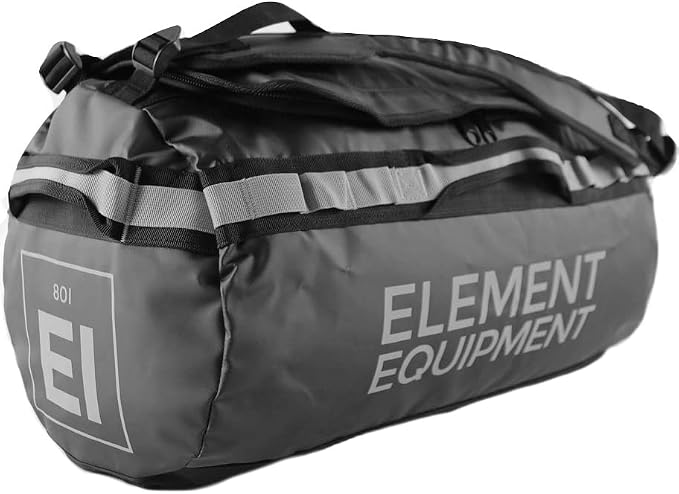 Element Equipment Trailhead Duffel Bag Shoulder Straps Waterproof Black/Grey by ElementEquipment