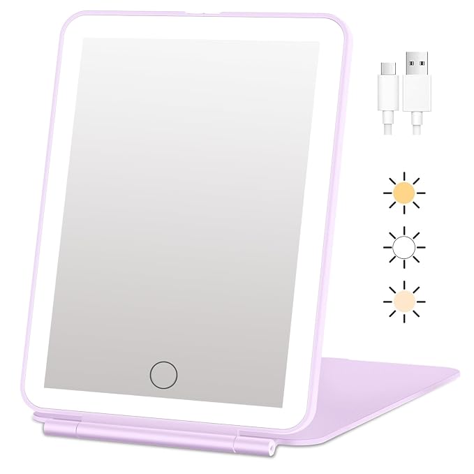 FUNTOUCH Rechargeable Travel Makeup Mirror Lights, Portable 72 Led Lighted by FUNTOUCH