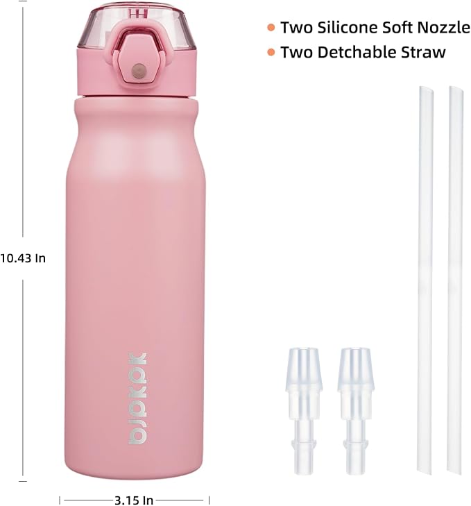 BJPKPK Water Bottle with Straw 25oz Insulated Water Bottles Reusable Stainless - Image 4