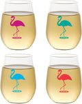 Wine-Oh! Set of 4 Shatterproof Designer 16 oz Plastic Wine Glasses MADE in the by Unknown