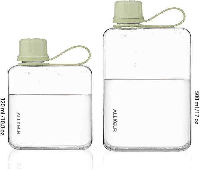 Portable Flat Water Bottle, BPA Free Reusable Tritan Plastic Travel Water - Image 4