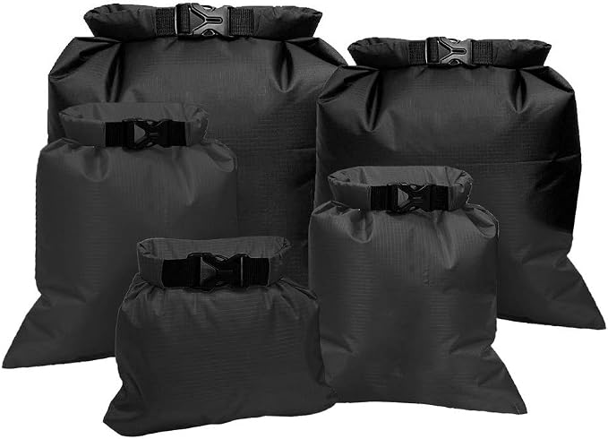 Pimoys 5 Pack Waterproof Dry Sacks, Lightweight Outdoor Dry Bags Ultimate Dry by PimoysLivingNecessities