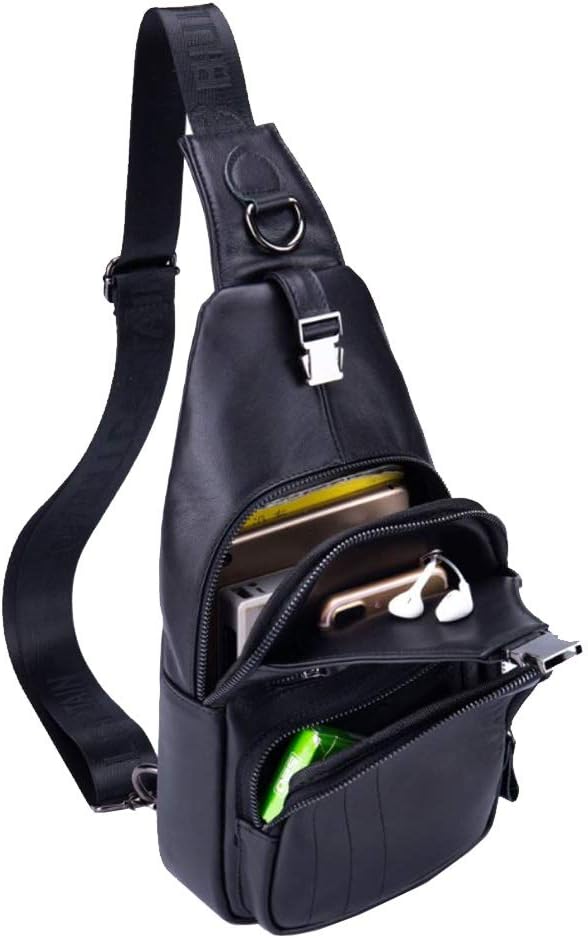 Hebetag Leather Sling Bag Crossbody Backpack - Image 4