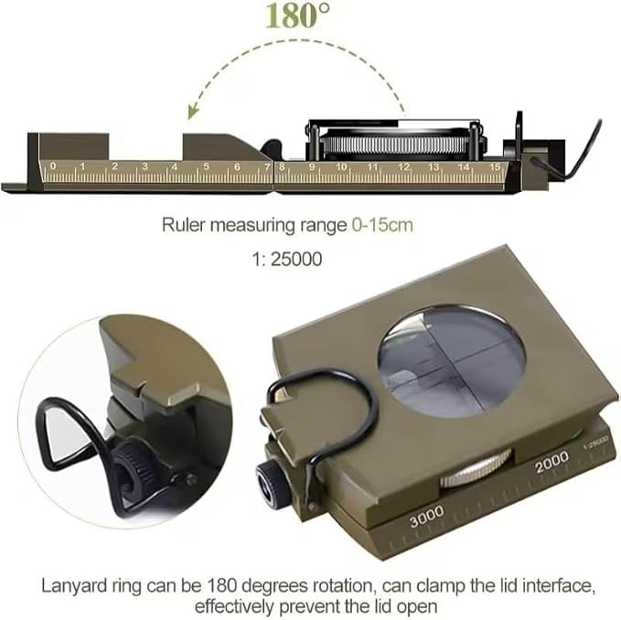 Multifunctional Military Aiming Navigation Compass Compass | IP65 Military - Image 7
