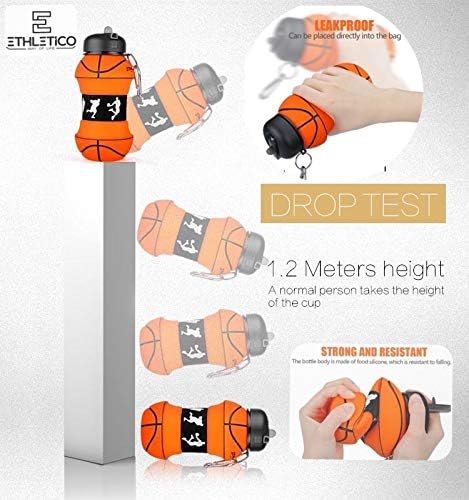 Collapsible Water Bottles with Carabiner Food Grade Sports Water Bottle - Image 2